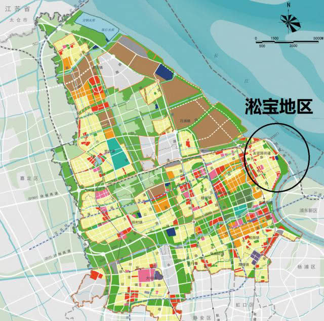 上海市宝山区的2035总规的地图如下所示.