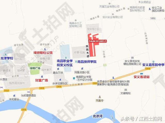 8月3日:安义县一宗商业用地将拍卖 dam2018015地块位置 dam2018015号