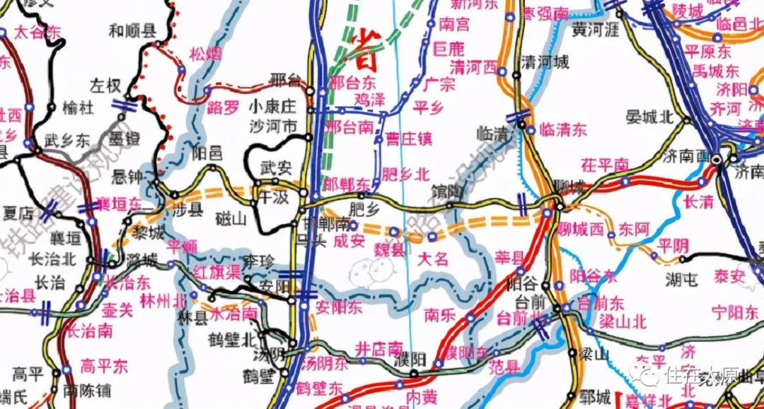 2020最新山西铁路规划图:新增8条高铁,客专,呼朔,集大