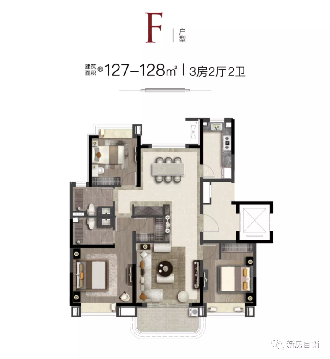 建面约140㎡洋房户型图