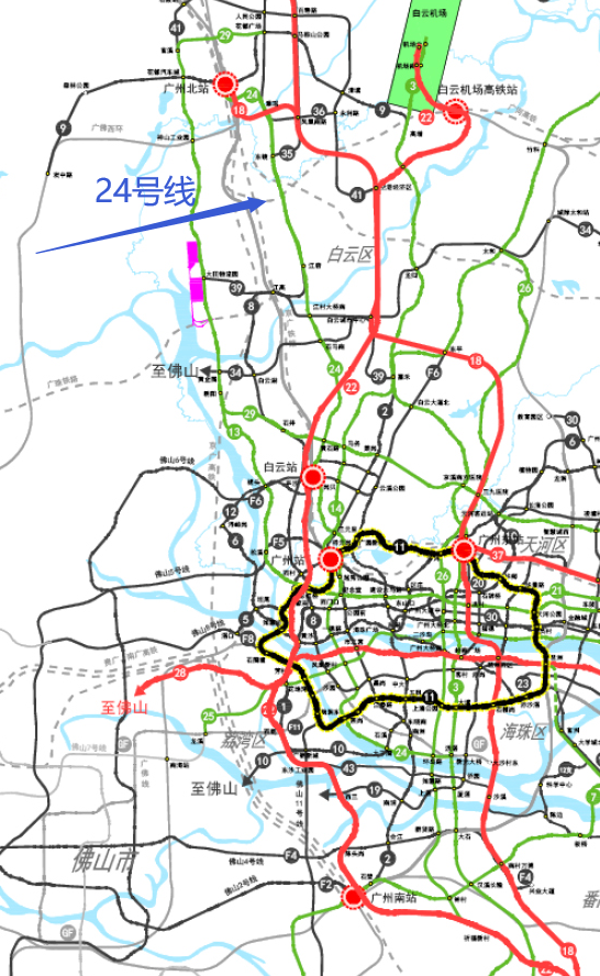 53条线广州地铁规划线路图曝光