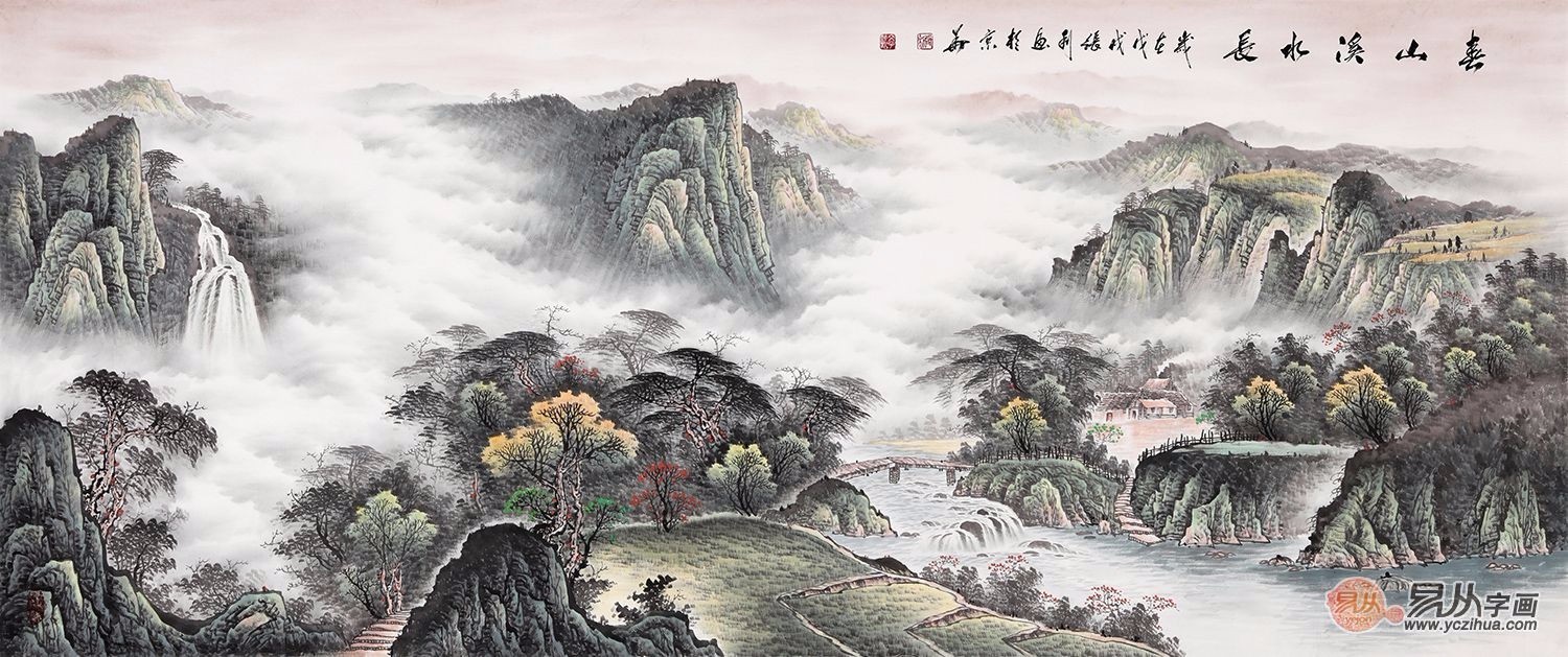 山水画家张利国画欣赏精品国画装饰家居景色