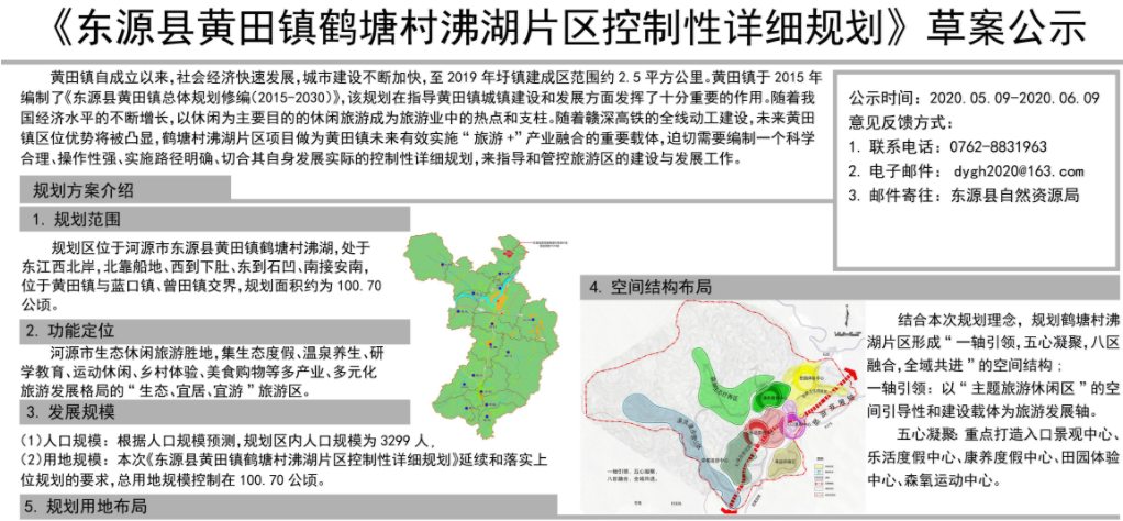 东源县黄田镇鹤塘村沸湖片区控制性详细规划