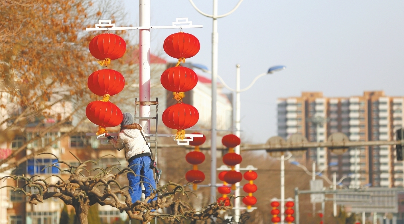 衡水市区7030盏大红灯笼迎新春