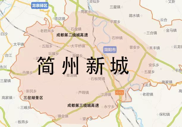 简州新城区位图参考规划面积223平方公里,建设用地面积100平方公里