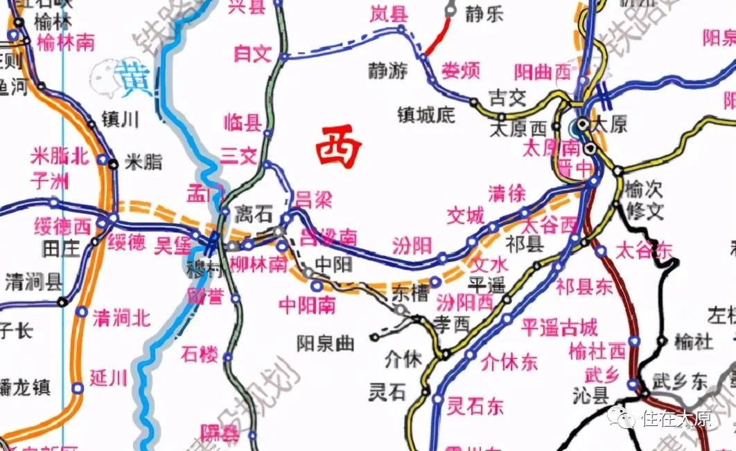 2020最新山西铁路规划图:新增8条高铁,客专,呼朔,集大