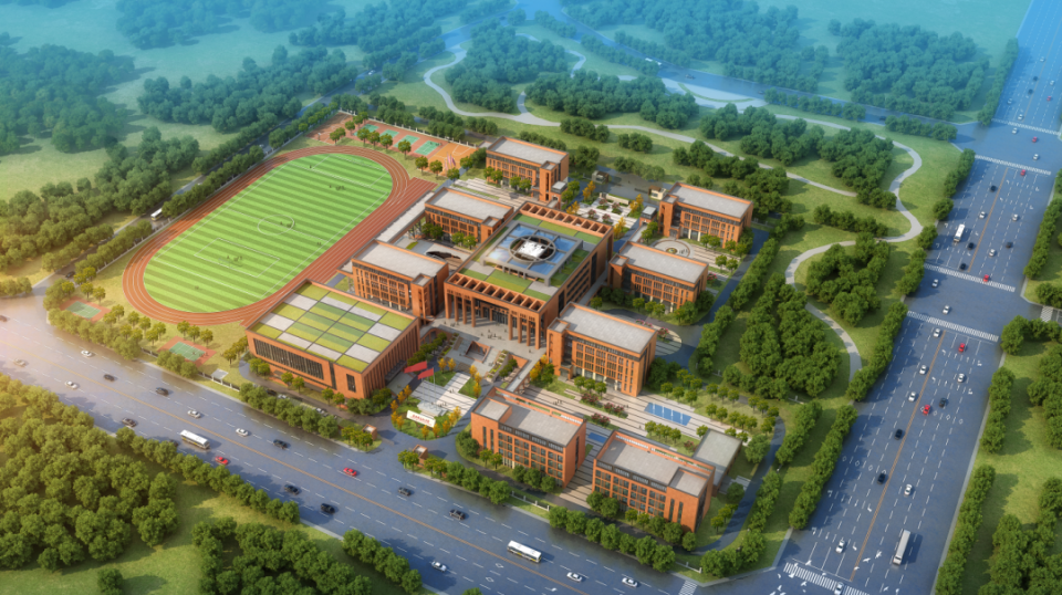 唐山市高新中学效果图西北朝向的城市规划,在区位建立中也有明显