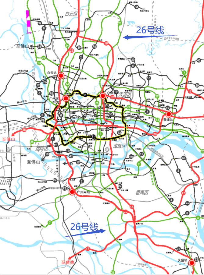 53条线广州地铁规划线路图曝光