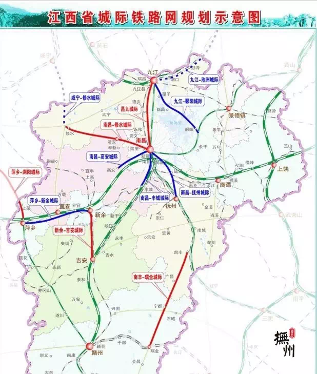 该城际铁路与《江西省城际铁路规划网》中的鹰潭至抚州城际铁路相连