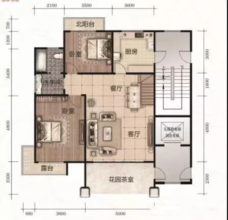 141㎡三室两厅两卫 复式洋房户型 房
