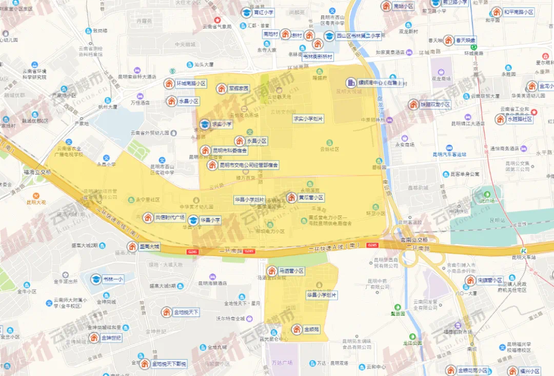 【西山区】2021年昆明小学划片地图②