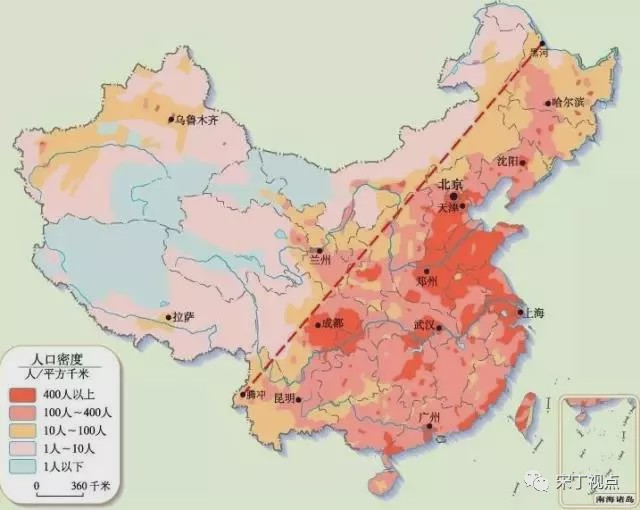 "胡焕庸线"被称为"中国百年地理大发现"之一,直到今天仍然能够基本