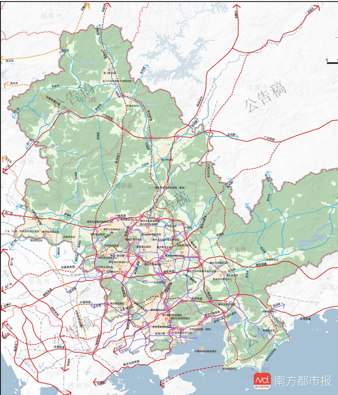 惠州城市规划图2030,惠州旧城改造规划图 到2035惠州要建4条城际轨道交通10条市内轨道交通!