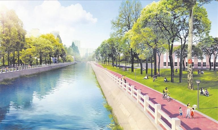 隔岸观景 东风渠成都理工大学段景观改造月内完工