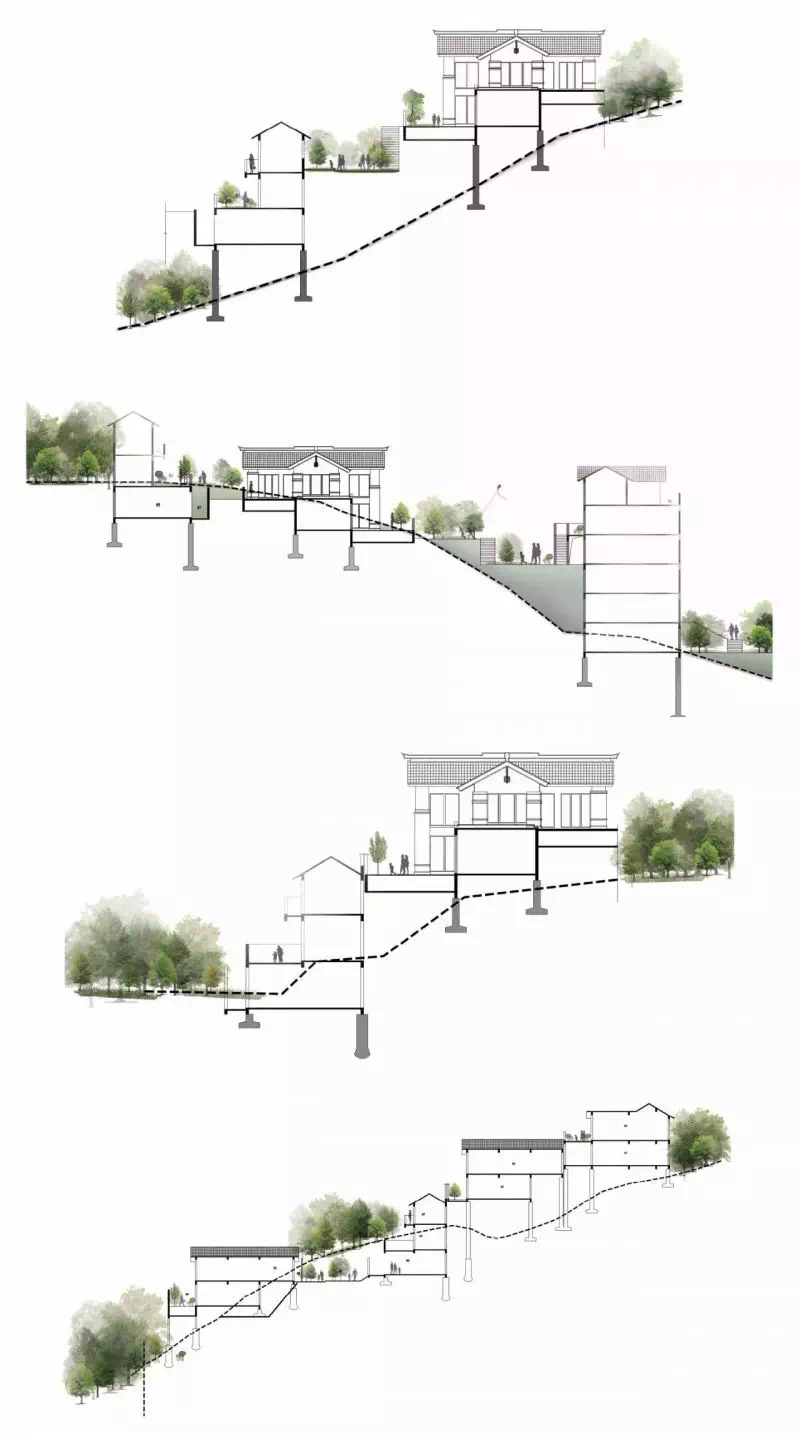 福州世茂云上鼓岭建筑组团轴测图