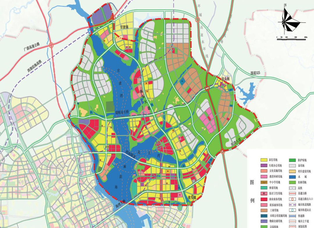 湛江海东新区城市用地总体规划图(2013-2030年)