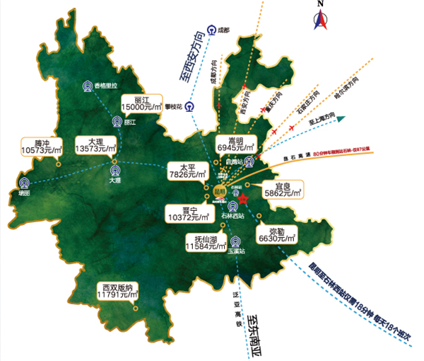 昆明这个有高铁,有近千万游客的地方,房价才3字头!