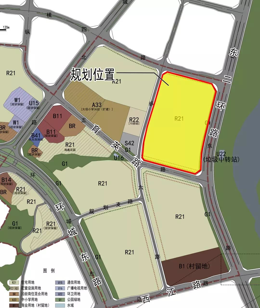 暨阳街道东二环路与育英路交叉口西北侧地块区位示意暨阳街道东三路与