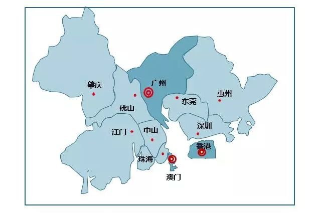 粤港澳大湾区由"9 2"城市组成:广东9市(广州,佛山,肇庆,深圳,东莞