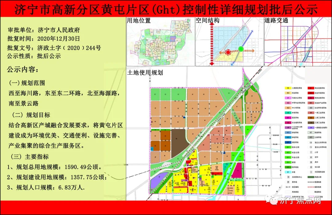 总占地约24万亩济宁高新区黄屯片区最新规划来了