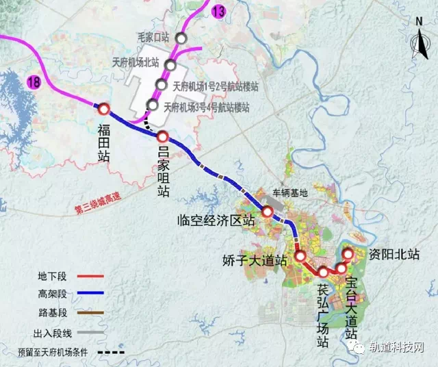 图源:轨道科技网s5线:成都至眉山线位于成都市和眉山市境内,s5主线长