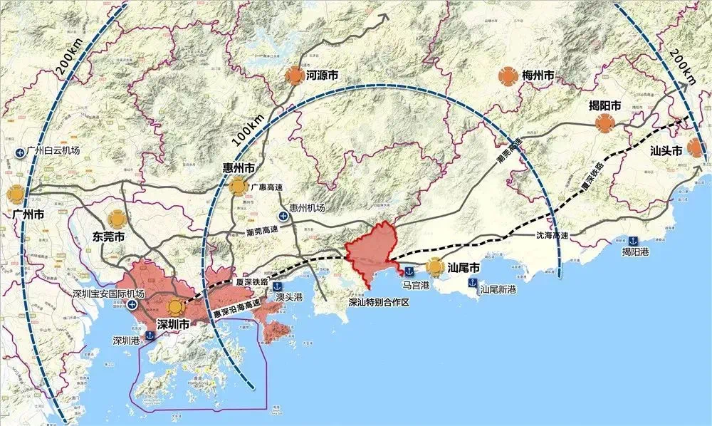 这一次,深圳提出协调东莞,惠州,河源,汕尾四市共同参与深圳都市圈规划