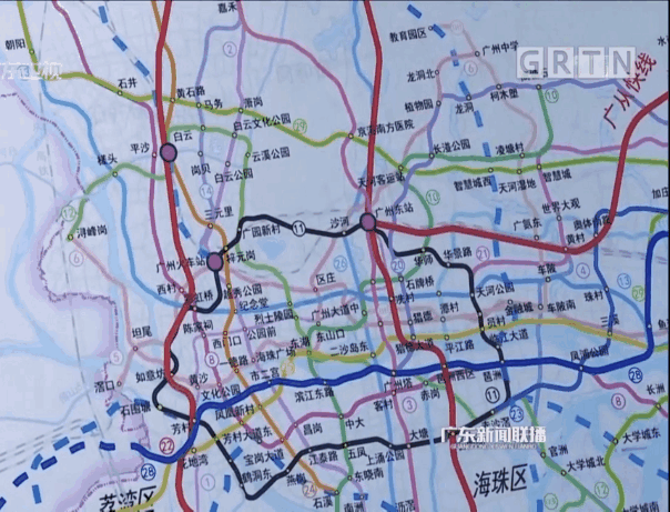 广东联播还曾一张广州地铁的远期规划图,其同样对20号线有所