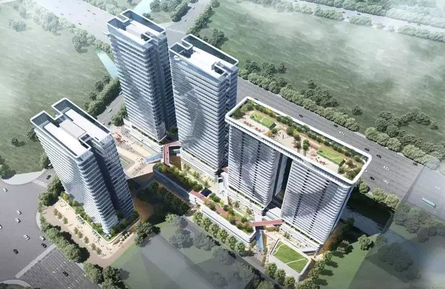 建成效果图 龙光世纪商务中心 桩基施工