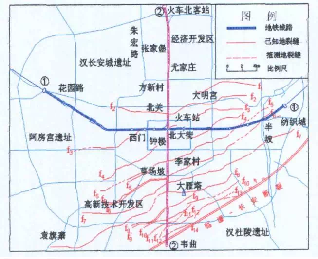 西安的地裂缝几乎穿过了所有繁华地区