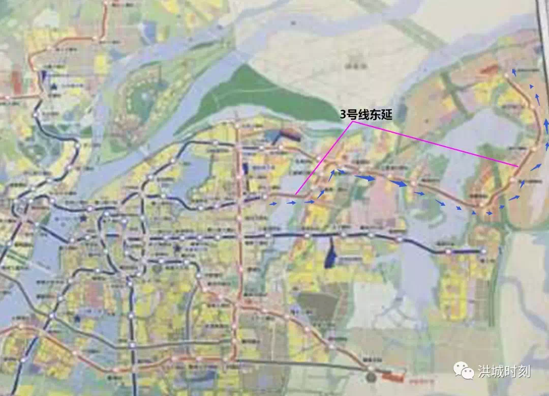 对于未来3号线东延将怎么走,在此前南昌市红谷滩新区城市综合交通规划