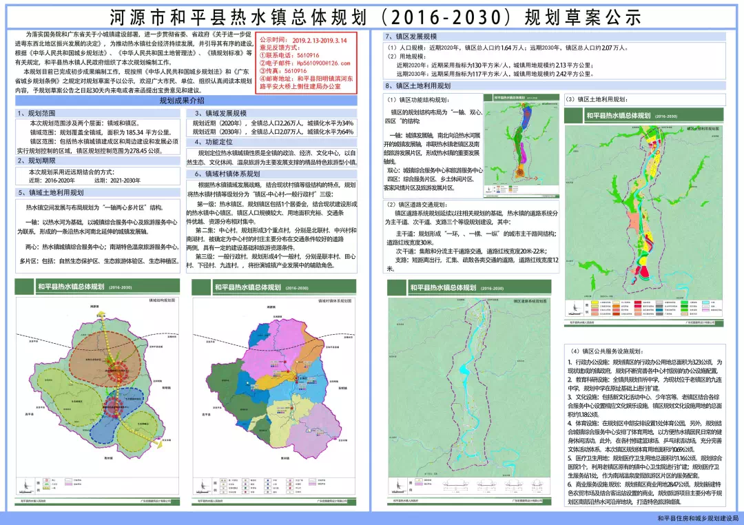 和平县热水镇总体规划2016—2030规划草案公示