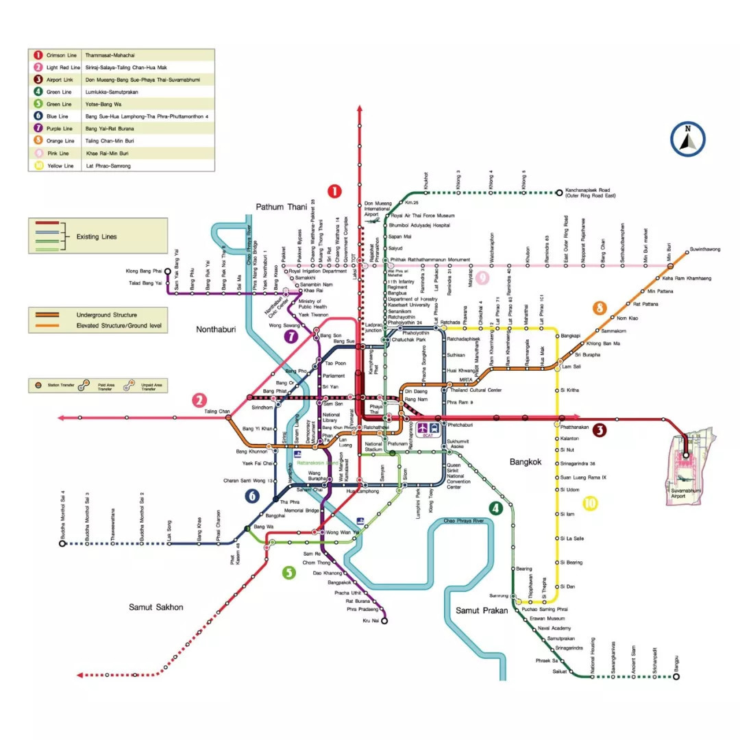 bts绿色线路bearing-samutprakan持续延长项目总共有9个站,总长25