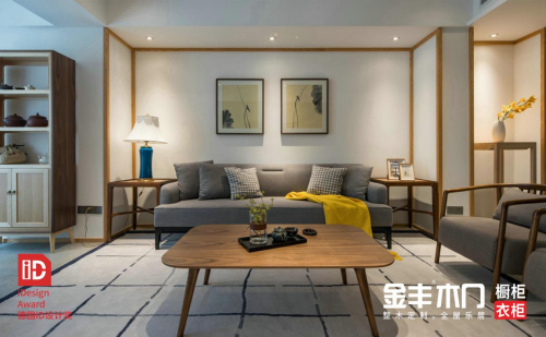 木门全屋定制丨素雅禅意的中式风> 金丰将客厅整体空间剔除复杂装饰