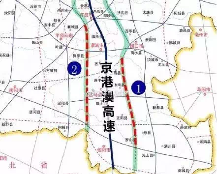 许昌至信阳高速公路:经许昌市建安区,漯河市临颍县,郾城区,源汇区