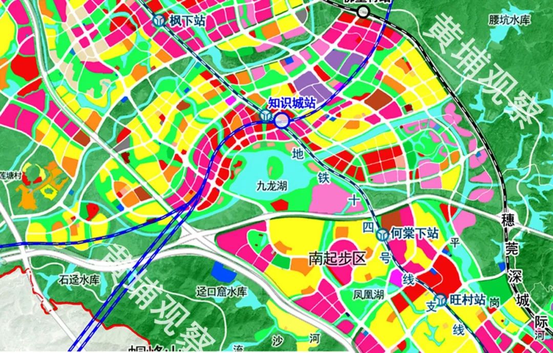 知识城九龙湖周边规划示意图历经9年的开发建设,在中新广州知识城上升