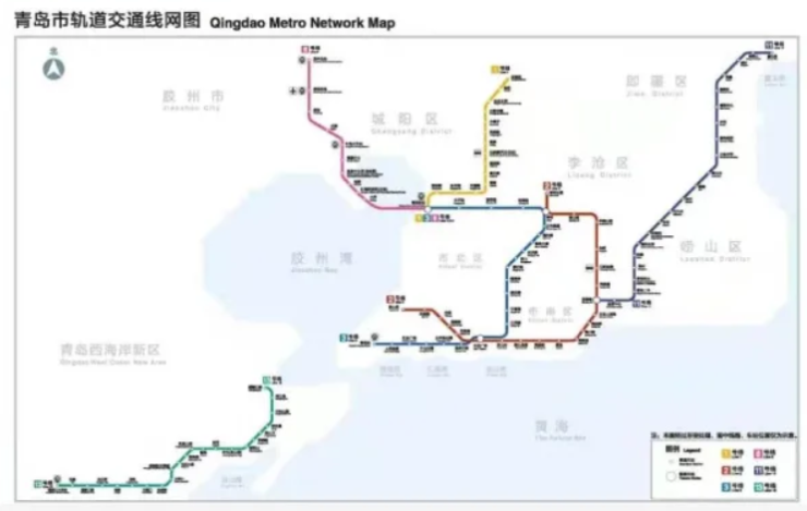 不仅如此, 青岛在建的六条地铁线路也在2020年传来新的进展.