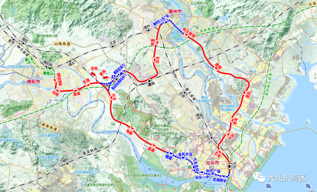 漳州至汕头高铁,不设潮州东站.
