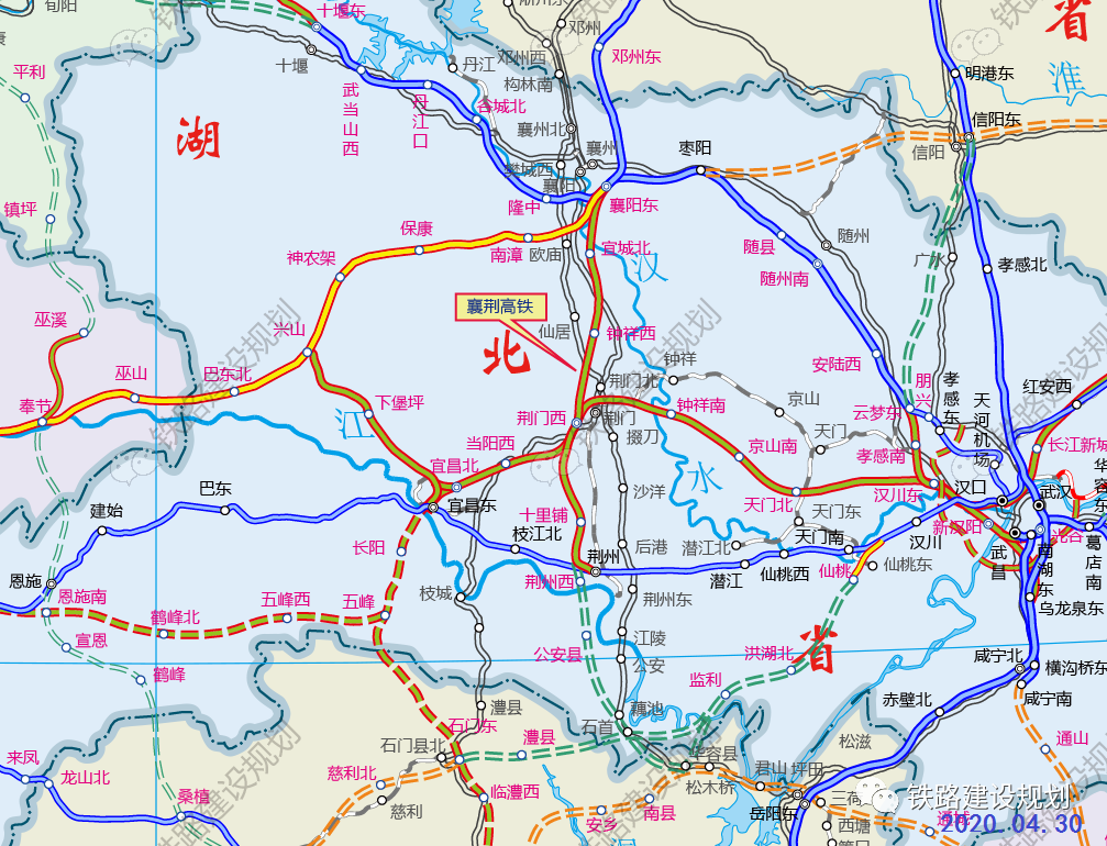 襄常高铁襄荆段规划走向示意图▼