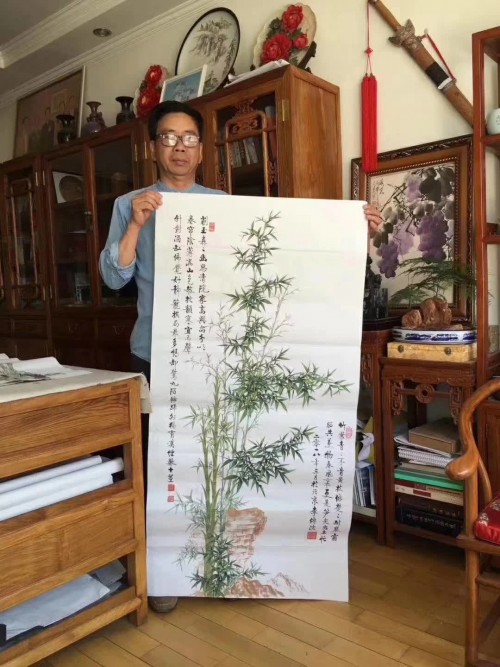 家里玄关处挂什么画好开门见国画竹子寓意平安节节高