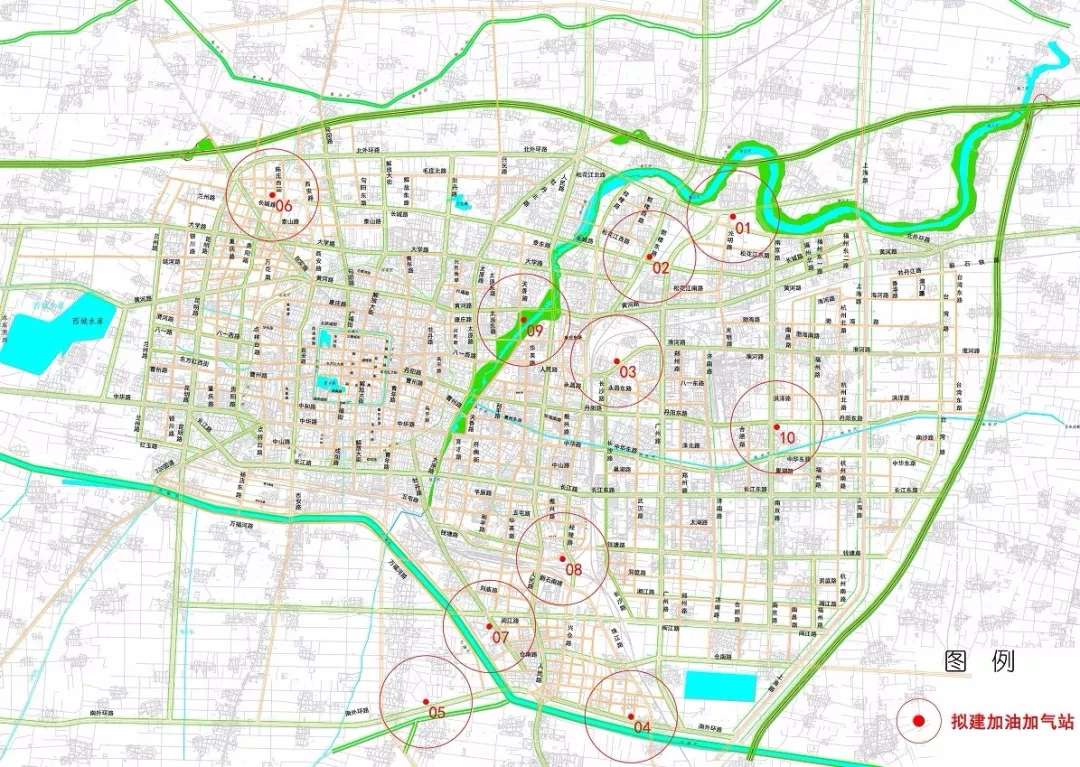 菏泽市北外环路以南,光明路以东地块等8个加油加气站布点规划优化方案