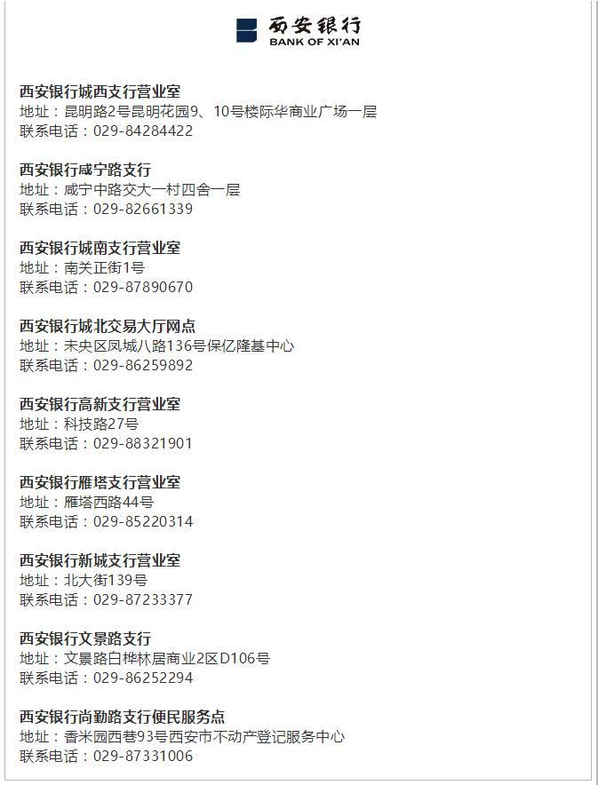 西安新增7个房屋维修资金交存网点 快看都有哪些网点!