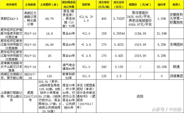 2018年合肥开年土拍遇冷6宗地仅揽金6亿元首宗租赁用地成功出让